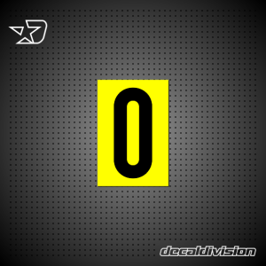 Reflective Number Sticker 0 - Din